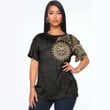 RugbyLife Clothing - Polynesian Sun Tattoo Style - Gold Version T-Shirt A7
