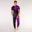 RugbyLife Clothing - Polynesian Tattoo Style Tribal Lion - Pink Version T-Shirt and Jogger Pants A7 | RugbyLife