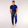 RugbyLife Clothing - Polynesian Tattoo Style Tribal Lion - Blue Version T-Shirt and Jogger Pants A7 | RugbyLife