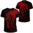RugbyLife Clothing - Polynesian Tattoo Style Octopus Tattoo - Red Version T-Shirt A7 | RugbyLife