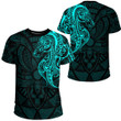 RugbyLife Clothing - Polynesian Tattoo Style Horse - Cyan Version T-Shirt A7 | RugbyLife