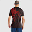 RugbyLife Clothing - Polynesian Tattoo Style Octopus Tattoo - Red Version T-Shirt A7