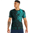 RugbyLife Clothing - Polynesian Tattoo Style Horse - Cyan Version T-Shirt A7