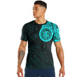 RugbyLife Clothing - Lizard Gecko Maori Polynesian Style Tattoo - Cyan Version T-Shirt A7