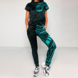 RugbyLife Clothing - Polynesian Tattoo Style Tattoo - Cyan Version T-Shirt and Jogger Pants A7