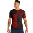 RugbyLife Clothing - Polynesian Tattoo Style Tiki - Red Version T-Shirt A7
