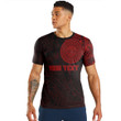 RugbyLife Clothing - (Custom) Polynesian Sun Mask Tattoo Style - Red Version T-Shirt A7