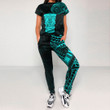 RugbyLife Clothing - Polynesian Tattoo Style Tiki - Cyan Version T-Shirt and Jogger Pants A7