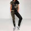 RugbyLife Clothing - Polynesian Tattoo Style Tatau - Gold Version T-Shirt and Jogger Pants A7