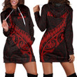 RugbyLife Clothing - New Zealand Aotearoa Maori Fern - Red Version Hoodie Dress A7 | RugbyLife
