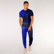 RugbyLife Clothing - (Custom) Polynesian Tattoo Style - Blue Version T-Shirt and Jogger Pants A7 | RugbyLife
