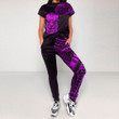 RugbyLife Clothing - Polynesian Tattoo Style Tiki - Pink Version T-Shirt and Jogger Pants A7