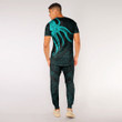 RugbyLife Clothing - Polynesian Tattoo Style Octopus Tattoo - Cyan Version T-Shirt and Jogger Pants A7