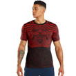 RugbyLife Clothing - Polynesian Tattoo Style Maori Traditional Mask - Red Version T-Shirt A7