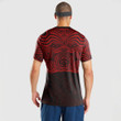 RugbyLife Clothing - Polynesian Tattoo Style Maori Traditional Mask - Red Version T-Shirt A7