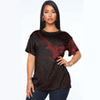 RugbyLife Clothing - Polynesian Tattoo Style Crow - Red Version T-Shirt A7