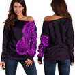 RugbyLife Clothing - Polynesian Tattoo Style Tatau - Pink Version Off Shoulder Sweater A7 | RugbyLife