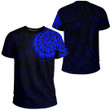 RugbyLife Clothing - Polynesian Tattoo Style - Blue Version T-Shirt A7 | RugbyLife