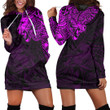 RugbyLife Clothing - Polynesian Tattoo Style Tribal Lion - Pink Version Hoodie Dress A7 | RugbyLife