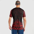 RugbyLife Clothing - Polynesian Tattoo Style Flower - Red Version T-Shirt A7