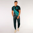 RugbyLife Clothing - (Custom) New Zealand Aotearoa Maori Fern - Cyan Version T-Shirt and Jogger Pants A7 | RugbyLife