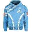 (Custom Personalised) Fiji Rugby Hoodie Fresh Version Blue - Custom Text and Number | Lovenewzealand.co