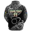 (Custom Personalised) Cook Islands Rugby Hoodie Unique Vibes - Black, Custom Text and Number | Lovenewzealand.co
