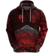 (Custom Personalised) Warriors Rugby Hoodie New Zealand Mount Taranaki With Poppy Flowers Anzac Vibes - Red, Custom Text And Number | Lovenewzealand.co