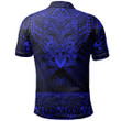 New Zealand Rugby Polo Shirt Maori Haka - Silver Fern (Blue) TH6 | Lovenewzealand.co
