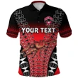 (Custom Personalised) Rewa Rugby Union Fiji Polo Shirt Tapa Vibes - Red K8 | Lovenewzealand.co