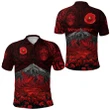 (Custom Personalised) Warriors Rugby Polo Shirt New Zealand Mount Taranaki With Poppy Flowers Anzac Vibes - Red K8 | Lovenewzealand.co