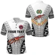 (Custom Personalised) Rewa Rugby Union Fiji Polo Shirt Tapa Vibes - White K8 | Lovenewzealand.co
