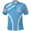 (Custom Personalised) Fiji Rugby Polo Shirt Fresh Version Blue - Custom Text and Number K13 | Lovenewzealand.co