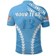(Custom Personalised) Fiji Rugby Polo Shirt Fresh Version Blue - Custom Text and Number K13 | Lovenewzealand.co