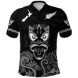 Maori Aotearoa Rugby Haka Polo Shirt New Zealand Silver Fern - Black K8 | Lovenewzealand.co