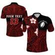 (Custom Personalised) Polynesian Rugby Polo Shirt Love Red - Custom Text and Number K13 | Lovenewzealand.co