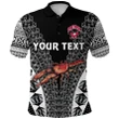 (Custom Personalised) Rewa Rugby Union Fiji Polo Shirt Tapa Vibes - Black K8 | Lovenewzealand.co