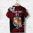 (Custom Personalised) Mate Ma'a Tonga Rugby T Shirt Polynesian Unique Vibes - Red, Custom Text and Number K8 | Lovenewzealand.co