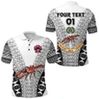 (Custom Personalised) Rewa Rugby Union Fiji Polo Shirt Tapa Vibes - White, Custom Text And Number K8 | Lovenewzealand.co