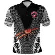 (Custom Personalised) Rewa Rugby Union Fiji Polo Shirt Tapa Vibes - Black, Custom Text And Number K8 | Lovenewzealand.co