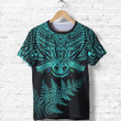 New Zealand Rugby T Shirt Warriors Forever - Silver Fern, Turquoise TH6 | Lovenewzealand.co