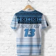 (Custom Personalised) Fiji Rugby T Shirt Impressive Version Blue - Custom Text and Number K13 | Lovenewzealand.co
