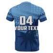 (Custom Personalised)Fiji Rugby Makare And Tapa Patterns T-Shirt Blue TH4 | Lovenewzealand.co