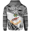 (Custom Personalised) Rewa Rugby Union Fiji Zip Hoodie Special Version - White, Custom Text And Number | Lovenewzealand.co