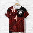 (Custom Personalised) Polynesian Rugby T Shirt Love Red - Custom Text and Number K13 | Lovenewzealand.co