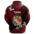 (Custom Personalised) Mate Ma'a Tonga Rugby Zip Hoodie Polynesian Unique Vibes - Red | Lovenewzealand.co
