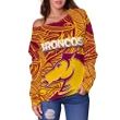 Brisbane Broncos Women's Off Shoulder Sweater Tribal Style TH4 | Lovenewzealand.co
