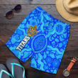 Gold Coast Titans Men Shorts Indigenous Country Style - Light Blue K36 | Lovenewzealand.co