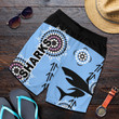 Cronulla Men Shorts Sharks Simple Indigenous - Blue K8 | Lovenewzealand.co