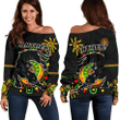 Penrith Women Off Shoulder Sweater Indigenous Panthers - Black K8 | Lovenewzealand.co